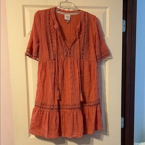 Knox Rose Coral Bohemian Tunic Dress Small